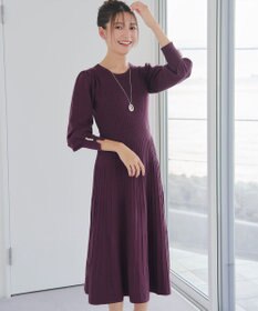 Tiaclasse L リブニットパフスリーブワンピース