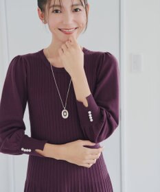 Tiaclasse L リブニットパフスリーブワンピース