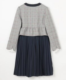 組曲 KIDS 【150-170㎝】グレンチェックジャケット＆プリーツワンピース セット