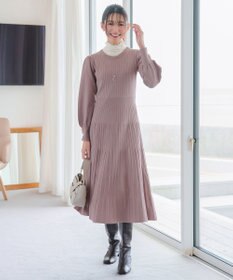 Tiaclasse L リブニットパフスリーブワンピース