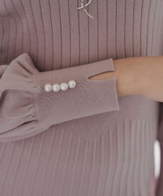 Tiaclasse L リブニットパフスリーブワンピース