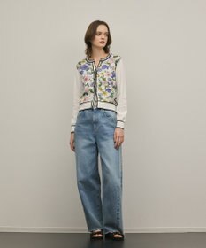 GRACE CONTINENTAL フラワープリントニットカーディガン