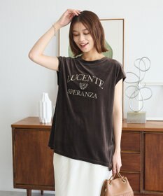 Green Parks ベロアロゴフレンチスリーブチュニック