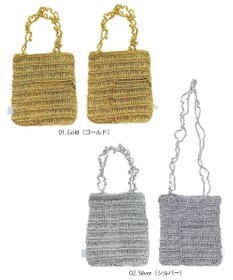 ROOTOTE 1090【手編みカゴバッグ風】SC.ベビールー.クロッシュメタリック-A