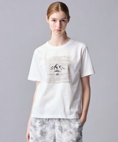 JOSEPH ABBOUD MOUNTAIN 【ゆったり】プレーティング天竺 リーフプリントアウトドア Tシャツ