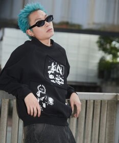 WEGO 【ユニセックス着用ITEM】フォトペーストグラフィックプルオーバー