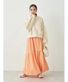 earth music&ecology クルーネック袖シャーリングスウェット