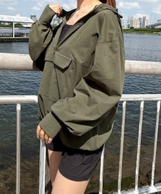 WEGO 【UVカット/吸水速乾/水陸両用/ラッシュガード】ハーフジップアノラックパーカー