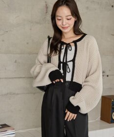 WEGO 【2024年秋冬新色カラー追加★】リボン2WAYカーデ