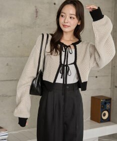 WEGO 【2024年秋冬新色カラー追加★】リボン2WAYカーデ