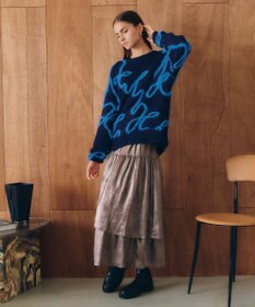 YECCA VECCA ラメティアードギャザースカート