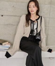 WEGO 【2024年秋冬新色カラー追加★】リボン2WAYカーデ