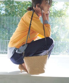 J.PRESS LADIES 【洗える・接触冷感・UVケア】エステネージュストライプ シャーリング  ブラウス