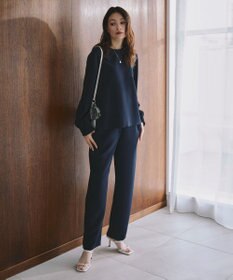 ICB L 【洗える】 ダブルクロスクレープ ストレートパンツ