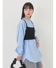 earth music&ecology ＳＥＴ２点ニットビスチェ＋ノーカラーシャツ