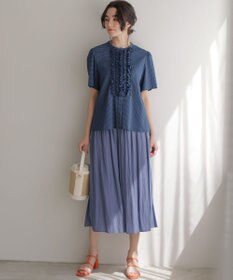 組曲 ギャザーライトデシン パンツ