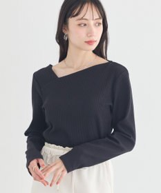 earth music&ecology アシメネックリブプルオーバー