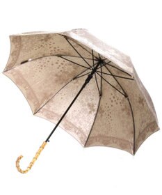 槇田商店 Kirie ドットフラワー モカブラウン 長傘