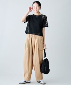 ANY L レースショート丈Tシャツ