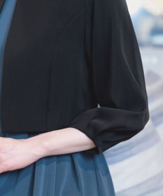 Tiaclasse L 【洗える】タックパフスリーブボレロ