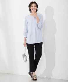 J.PRESS LADIES S 【洗える】ポリエステルスパンソフトクロス レース ブラウス