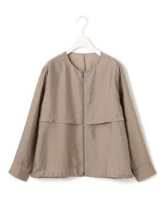 ICB 【接触冷感・速乾・洗える】 リヨセルナイロンワッシャー ノーカラーブルゾン