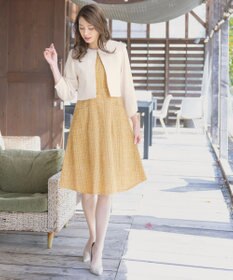 Tiaclasse L 【洗える】タックパフスリーブボレロ