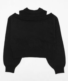 WEGO オープンショルダーナンバリングニット