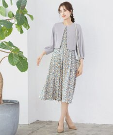 Tiaclasse L 【洗える】タックパフスリーブボレロ