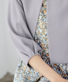 Tiaclasse L 【洗える】タックパフスリーブボレロ