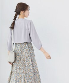 Tiaclasse L 【洗える】タックパフスリーブボレロ