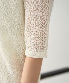 earth music&ecology ストレッチレース襟付シャツ