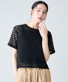 ANY L レースショート丈Tシャツ