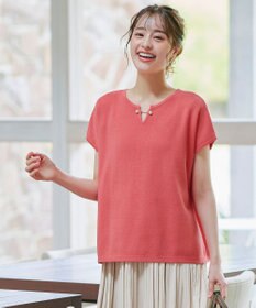 Tiaclasse 【小倉優子さん着用・洗える】フレンチスリーブニットトップス