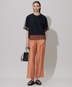 ICB 【人気のため新色追加・接触冷感・洗える】 ワッシャーツイル ワイドストレートパンツ