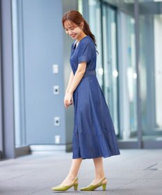 Tiaclasse デニムフレアワンピース