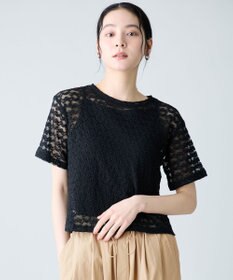 ANY L レースショート丈Tシャツ