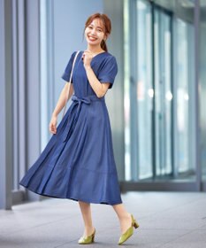 Tiaclasse デニムフレアワンピース