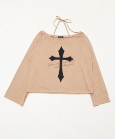 WEGO オフショルダークロスロゴトップ