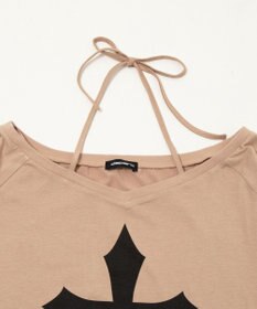 WEGO オフショルダークロスロゴトップ