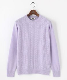 JOSEPH ABBOUD 【暖か・軽量】カシミヤブレンド クルーネック ニット ライラック系
