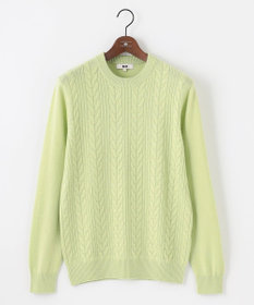 JOSEPH ABBOUD 【暖か・軽量】カシミヤブレンド クルーネック ニット ライトグリーン系