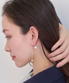 Phoebe ロングバックモチーフイヤリング　パール