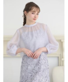 earth music&ecology ＳＥＴ２点　シアーブラウス＋レースキャミワンピース