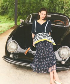 GRACE CONTINENTAL マリンembフレアスカート