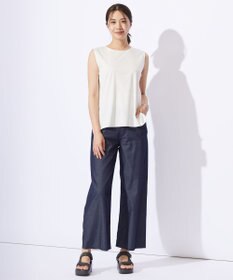 J.PRESS LADIES L 【洗える】4ozライトデニム ワイド パンツ