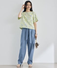 自由区 L 【カタログ掲載】コットンリネンシャンブレーテーパード パンツ