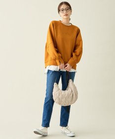 ANY 【WEB限定】サテンコンビペプラムカットソー