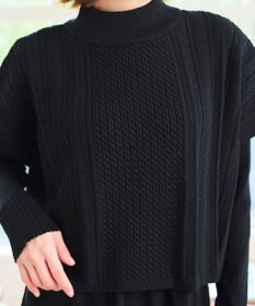 Tiaclasse 【2点セット・洗える】細ケーブルニットトップス＆ニットワンピース