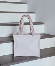 Maison de FLEUR サイドポケットフリルハンドルスクエアトートバッグ